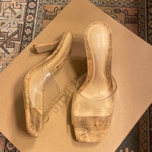 Gianni Bini clear cork heels